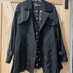 Guess Black Trench/Rain Coat